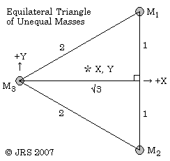  three masses in triangle 
