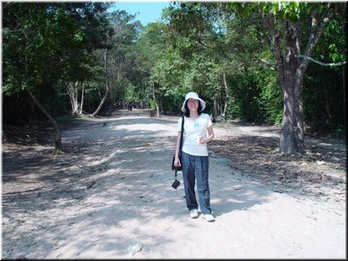 14 Walking on a path paved with white sand bags (all broken now).jpg