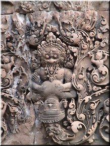 07 Narashimha (a half-man half-lion avatar of Vishnu) clawing Hiranyakasipu (a demon called asuras).jpg