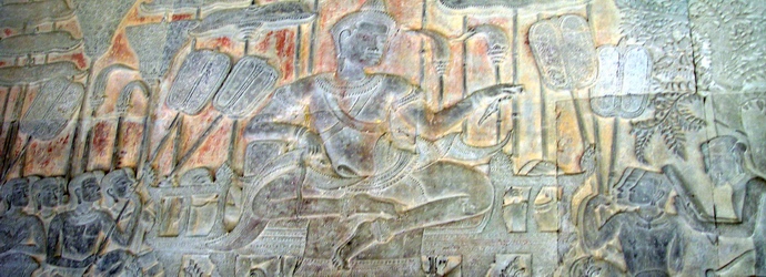 A bas-relief of King Suryavarman II who built Angkor Wat in the 12th century