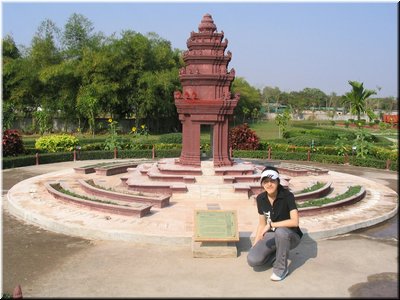 25-02 Cambodian Cultural Village --- in front of a miniature Cambodia Independence Monument.jpg