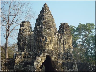 02-01-01 Angkor Thom --- A face tower on a gate into the ancient city.jpg