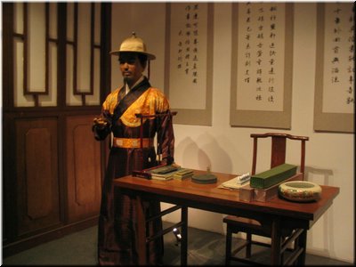 05-02-05 Cambodian Cultural Village --- A wax statue of Chou Da-Guan whose book leads to dicovery of Angkor ruins.jpg