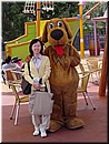 Day 7 - 06 With a Wiggles World character 'Wags the Dog' in Dreamworld Theme Park.jpg