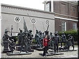 Day 03.07 (Holland)-A bronze version of 'Night Watch' by Rembrandt in front of Palace Noordeinde in The Hague.JPG