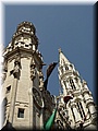 Day 05.05 (Belgium)-Towers of City Hall ('Hotel de Ville' in old time) in Grand Place in Brussels.jpg