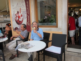 D06_02-04-02_We had ice cream beside the Church of St. Mary in Zadar (Croatia)