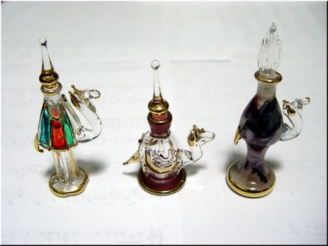 09 Three camel-shaped perfume bottle (bought in Khan al-Khalili Market  in Cairo).JPG