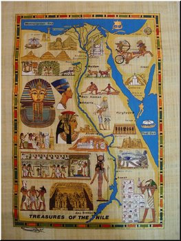 11 A papyrus map of Egypt (bought in Golden Eagle Papyrus shop in Cairo).JPG