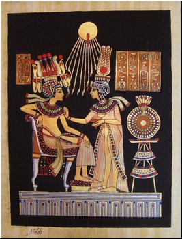 13 Tutankhamen and his wife in a love scene (a papyrus painting).JPG
