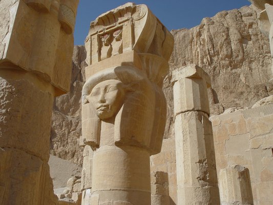 Egypt 2004---D04-03-07 Goddess Hathor of Love in Hatshepsut Temple in West Luxor.jpg