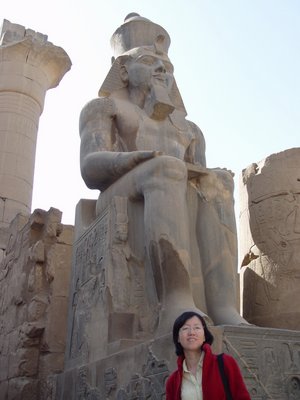Egypt 2004---D05-02-05 In front of a statue of Ramses II in the Temple of Luxor.jpg