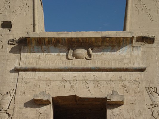 Egypt 2004---D07-03-05 The top of the door with an eagle and two cobras.jpg