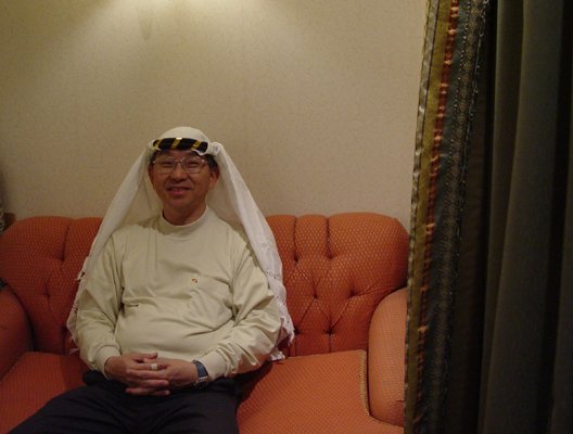Egypt 2004---D07-06-02 Papa's costume for the party.jpg