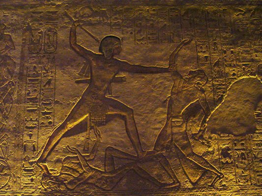 Egypt 2004---D08-02-11 A curving showing Ramses II striking enemies.jpg