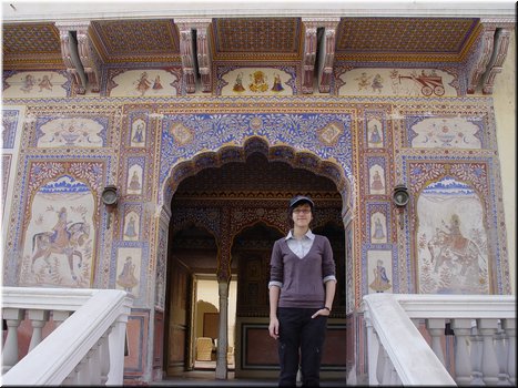 Day 2 --- 02-02 Mandawa Castle (a delicately decorated doorway).jpg