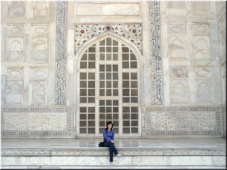 Day 5 --- 01-04 Taj Mahal (delicate decoration of main building door).jpg