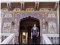 Day 2 --- 02-02 Mandawa Castle (a delicately decorated doorway).jpg