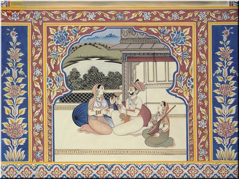 India 2007 - Day 2 --- 02-03 Mandawa Castle (a Mughal wall painting).jpg