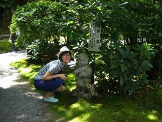 04-06-03 With a stone monk in Natadera Temple 1