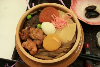 02-03-01 Having Toge-no-Kamamesi (Pot Rice Cooked at Mountain Top) as Lunch at Okinoya-Suwa Restaurant
