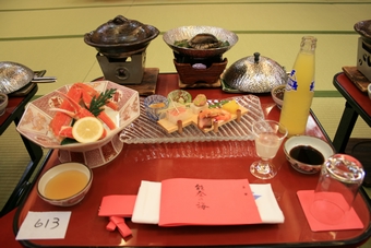 04-12-03 Typical Japanese-style dinner - initial set