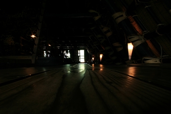 05-10-04 Visiting a Gassho-zukuri house - upper stage as storeroom