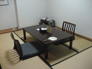 05-12-03 Pastor Hotel with Gero Hot Spring in Gero City -  room table
