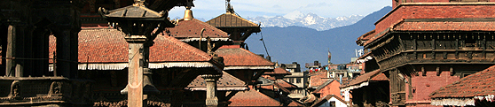 A royal palace area - Durbar Square - at Patan near Kathmandu