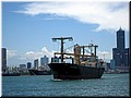 11 A ship seen in Kaohsiung Port against the highest building in Kaohsiung.jpg