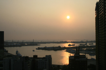 Window view overlooking Kaohsiung Harber