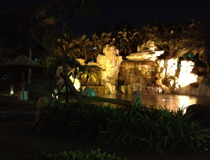 Big yard of Queena Plaza Hotel in Yongkang, Tainan
