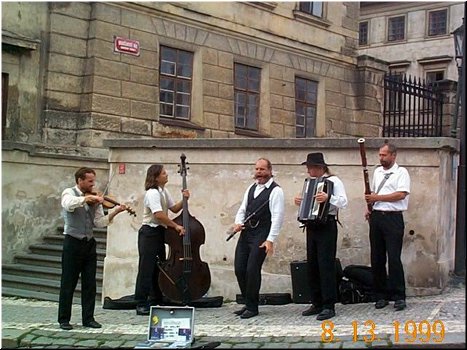 08-13 04 A band outside Palace Castle in Prague, Czech.jpg