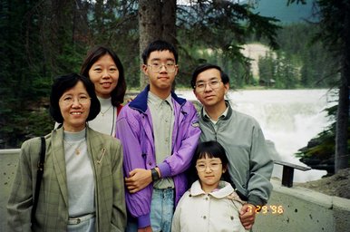 Canada 1996 --- 03 In front of Athabasca Falls in Jasper National Park (July 29).jpg