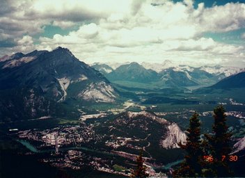 Canada 1996 --- 13 A view from the top of Sulphur Mountain in Banff Natl Park (July 30).jpg