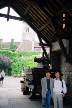 France 1998---D03-01-01 Papa with group leader Mr. Chen before Miron Distillery near Dijon.jpg
