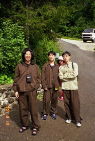 Austria 1999---08-10A 08 Three boys in worker clothes waiting to enter the mine .jpg