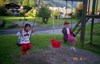 Austria 1999---08-10C 02-10 Happy play beside the pension where we stayed.jpg