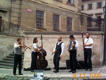 Czech 1999---08-13 04 A band outside Palace Castle in Prague, Czech.jpg