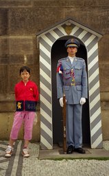 Czech 1999---10-02 05 Meimei at a guard of the entrance.jpg