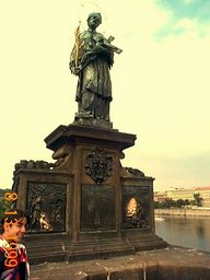 Czech 1999---10-03 06 A statue of St. John Nepomuk which will brings you luck if touched.jpg