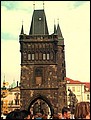 Czech 1999---10-03 14 Mana Strana Towers at bridge end.jpg