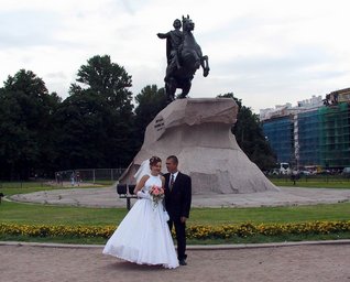 B6--03 Statue of 'Peter the Great' at Decembists' Square, St. Petersburg, Russia.jpg