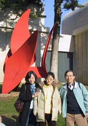 Spain 2002 - 38---2_12_Foundation Joan Miro --- 03 We are in front of a sculpture at the entrance.jpg