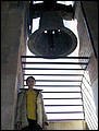 Spain 2002 - 20---2_9_Seville Cathedral - tower --- 04 Meimei on the top of the tower under a big bell.JPG