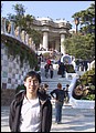 Spain 2002 - 33---2_11_Guell Park -part B --- 15 Hsin-Mu at the exit of the park.jpg