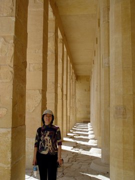 Egypt 2004---D04-03-09 At a gallery of many pillars in Hatshepsut Temple.JPG