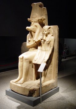 Egypt 2004---D04-07-04 Crocodile God Sobek & King Amenhotep III in Luxor Museum.jpg
