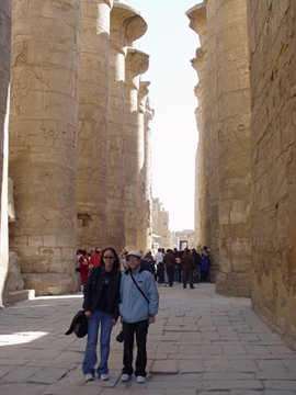 Egypt 2004---D05-01-04 Meimei with Audrey at the entrance of the hall.jpg
