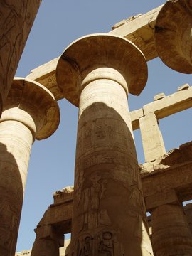 Egypt 2004---D05-01-10 Some lotus-style columns  in Karnak Temple.JPG